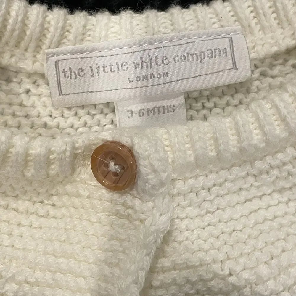 The Little White Company London Baby Sweater Hat Organic Cotton 3-6M Gift‎